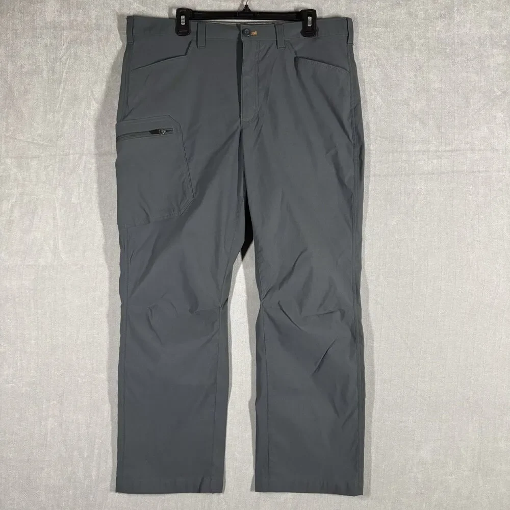 Eddie Bauer Rainier Pants Mens 38x30 Gray Hiking Cargo Water Repellent Outdoors